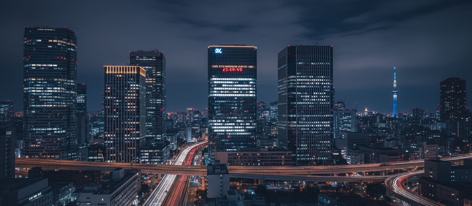 Tokyo city skyline at night